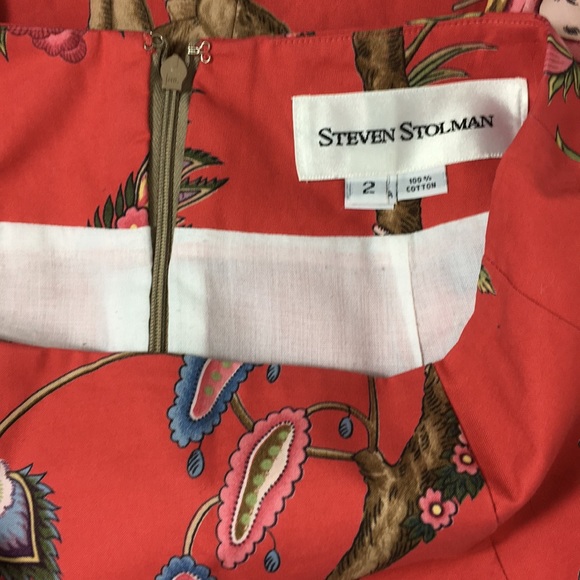 Steven Stolman Mini Skirt. Small. Coral red - Picture 4 of 6